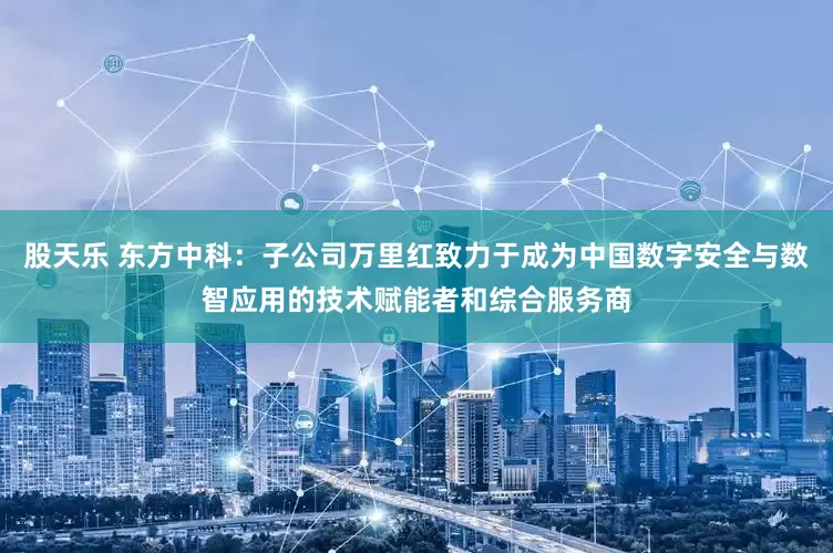 股天乐 东方中科：子公司万里红致力于成为中国数字安全与数智应用的技术赋能者和综合服务商
